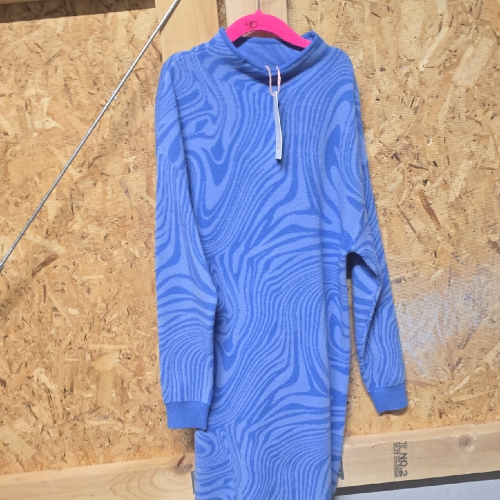 GB Girls Blue Striped Knit Dress